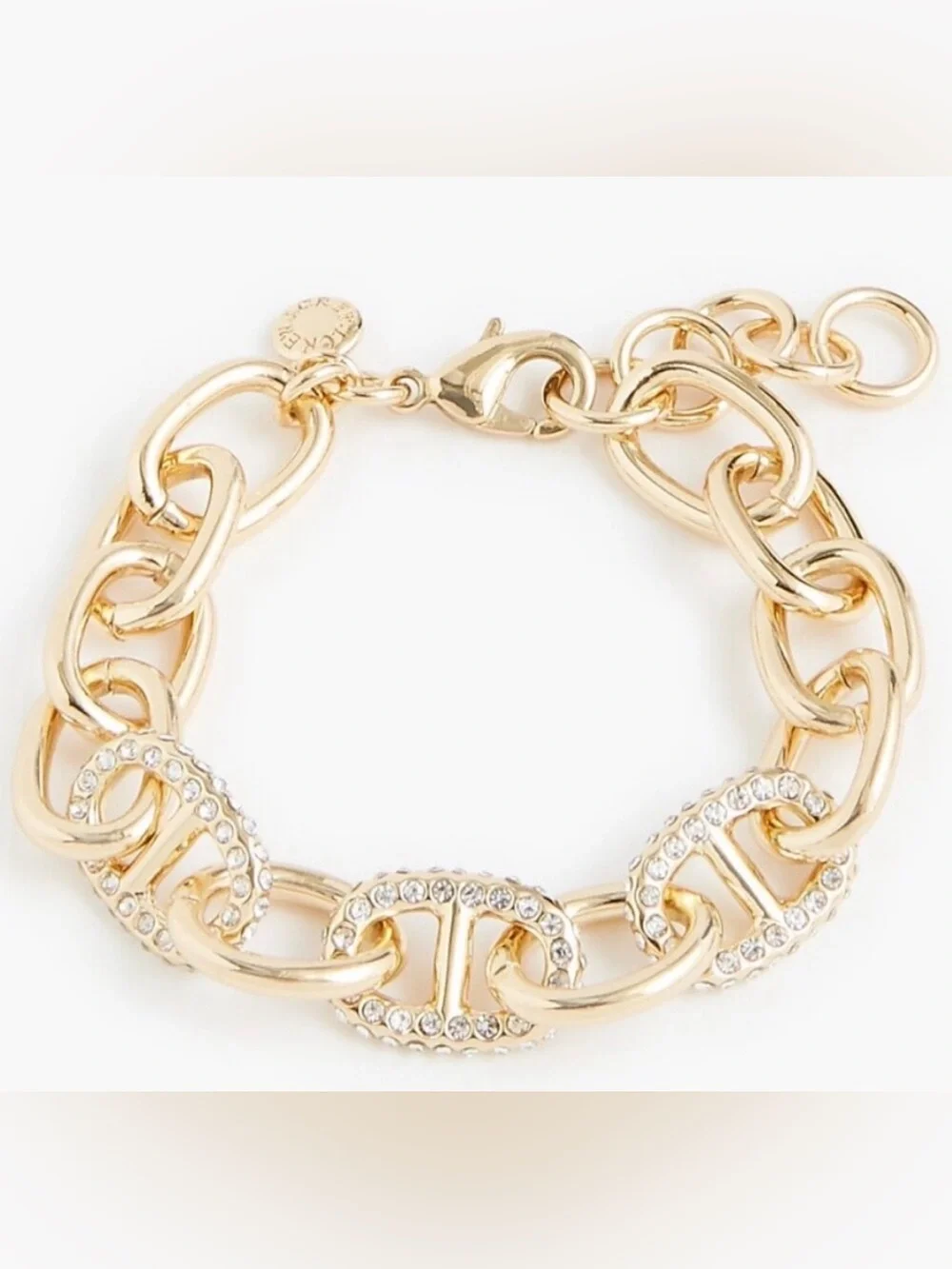 J. Crew Gold Crystal-Embellished Link Bracelet